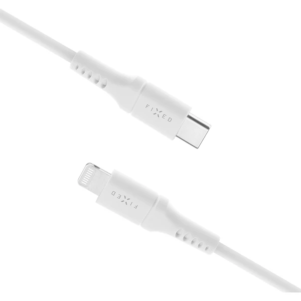 FIXED Liquid silicone USB-C/Lightning napájecí kabel 60W 2m bílý - Kabely a redukce - Obrázek SJS1000601