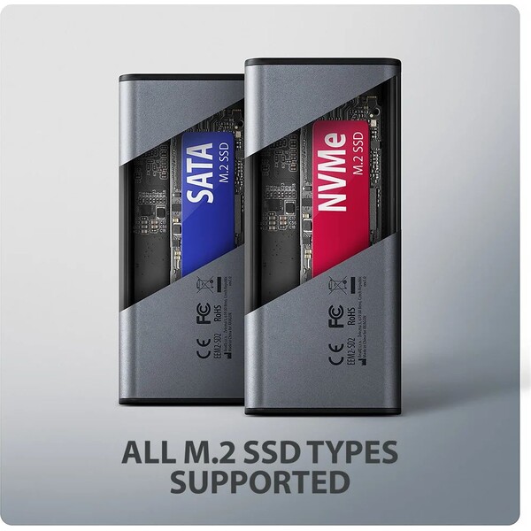 AXAGON EEM2-SD2 USB-C externí box - Externí boxy - Obrázek SL9M000K01