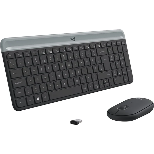 Logitech Slim Wireless Combo MK470 myš + klávesnice grafitová CZ - Pouzdra s klávesnicí - Obrázek SLAQ100301