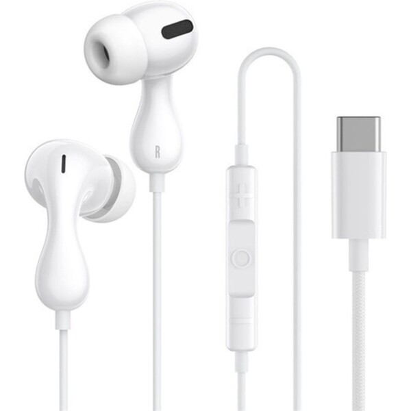 Baseus Encok CZ20 USB-C sluchátka s mikrofonem bílá Bílá