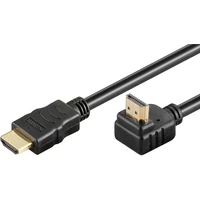 PremiumCord HDMI 1.4/HDMI 1.4 kabel s ethernetem zahnutý konektor 90° 4K 1m černý - Kabely a redukce