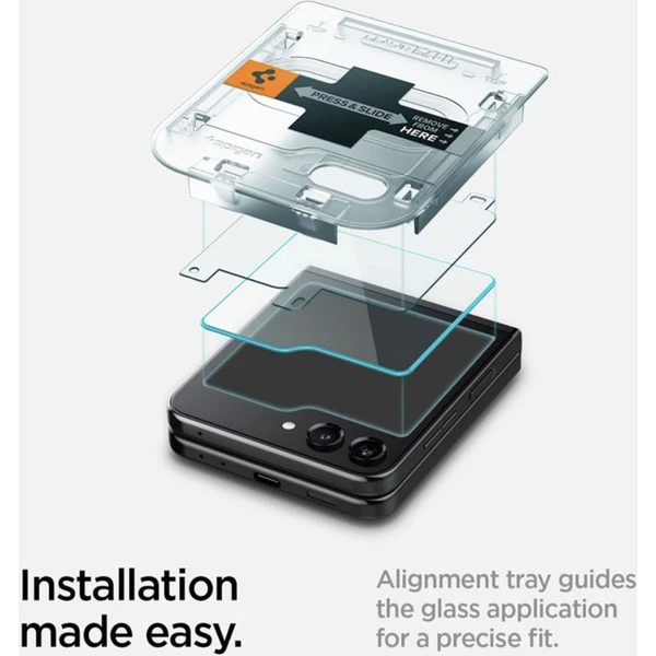 Spigen Glass tR EZ Fit Cover 2 Pack tvrzené sklo Samsung Galaxy Z Flip5 - Ochranné folie a skla - Obrázek SPJ6G00101