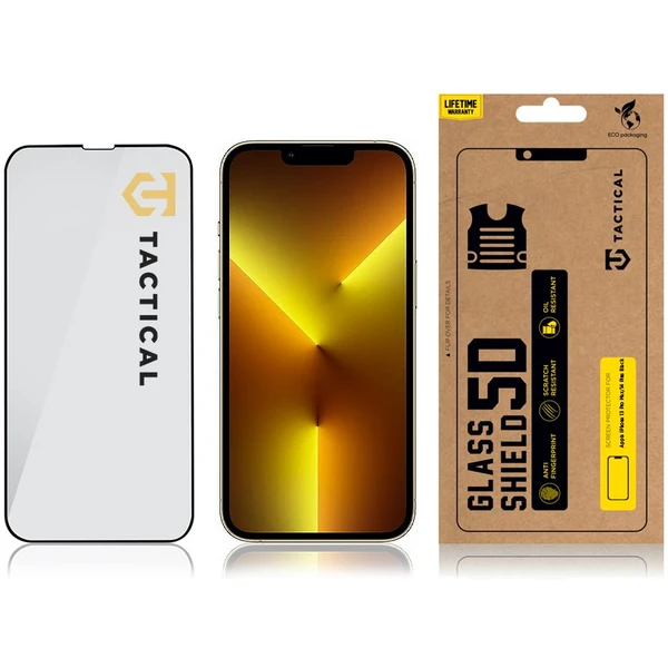 Tactical Glass Shield 5D sklo pro Apple iPhone 13 Pro Max černé - Ochranné folie a skla - Obrázek SPM0000701