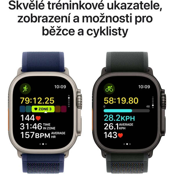 Apple Watch Ultra 2 (2024) 49mm Černý titan s tmavě zeleným alpským tahem S - Chytré hodinky - Obrázek SPQ7000K01