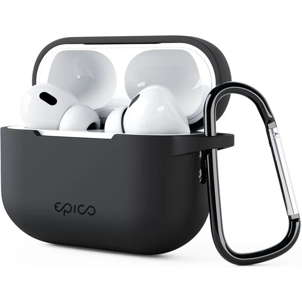 EPICO silikonové pouzdro pro Airpods Pro (2022) s karabinou černé - Pouzdra - Obrázek SQ5YF00101