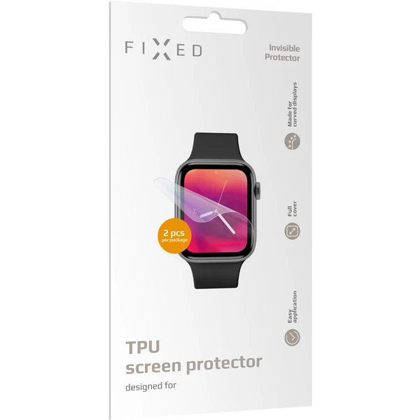 FIXED Invisible Protector TPU folie Apple Watch 41mm (2ks) čirá - Ochranné folie a skla - Obrázek SRU1100501