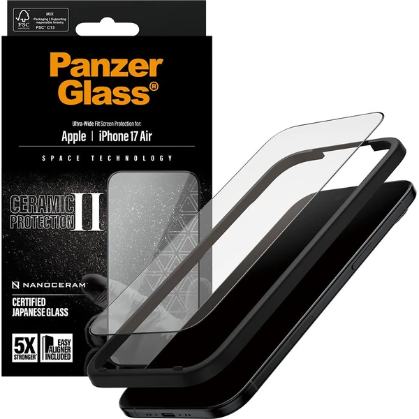 PanzerGlass® Ceramic II sklo Apple iPhone Air s instalačním rámečkem - Ochranné folie a skla - Obrázek SSEH000K01