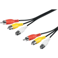 PremiumCord 3x Cinch/3x Cinch kabel 3m černý - Kabely a redukce