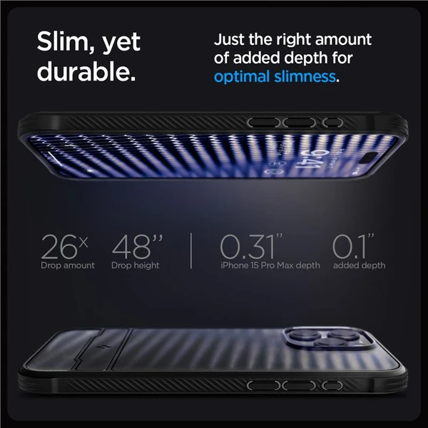Spigen Rugged Armor MagFit iPhone 15 Pro Max matně černý - Pouzdra - Obrázek SWW8000601