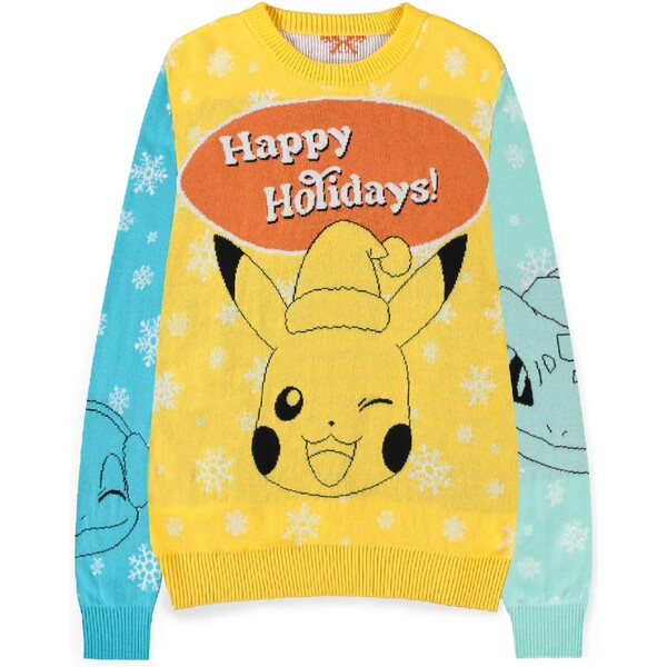 Difuzed Vánoční svetr Pokémon - Pikachu and Crew XL Multicolor