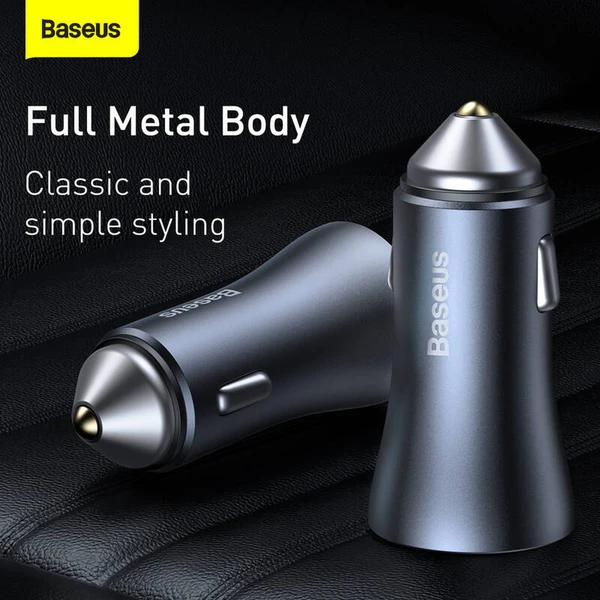 Baseus Golden Contactor Pro 40W USB-C nabíječka do auta šedá - Nabíječky - Obrázek SXTL000K01