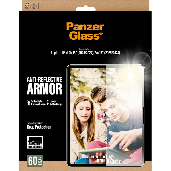 PanzerGlass® Antireflexní sklo s instalačním rámečkem Apple iPad Air 13"/Pro 13" (2024/2025) - Ochranné folie a skla - Obrázek SZSL000K01
