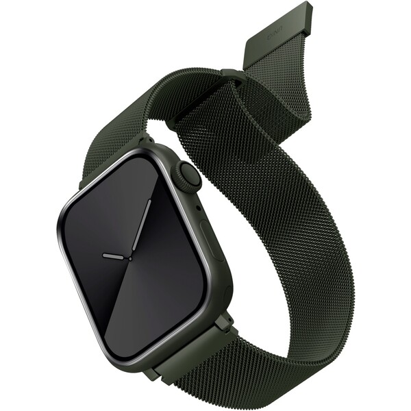 UNIQ Dante ocelový řemínek Apple Watch 42/41/40/38mm Hunter zelený