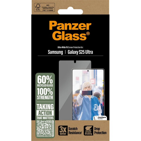 PanzerGlass® Ultra-Wide Fit sklo Samsung Galaxy S25 Ultra s instalačním rámečkem - Ochranné folie a skla - Obrázek T0FC000J01