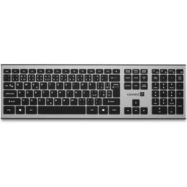 CONNECT IT Combo bezdrátová stříbrná klávesnice + myš, (+2x A - Klávesnicové sety - Obrázek T0N0000P01