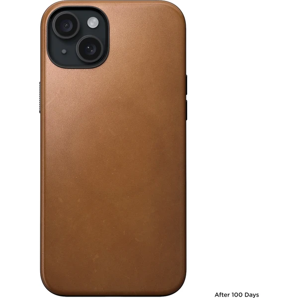 Nomad Modern Leather MagSafe kryt iPhone 15 Plus english tan - Pouzdra - Obrázek T0Q1000P01