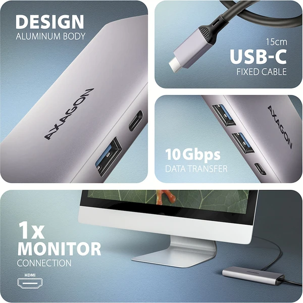 AXAGON HMC-6G2L 6v1 USB-C hub - Dokovací stanice - Obrázek T15D000N01