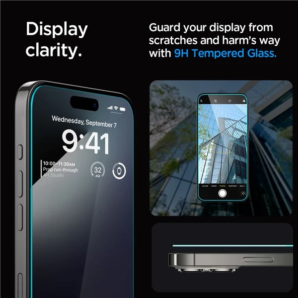 Spigen Glass tR EZ Fit HD tvrzené sklo iPhone 15 Pro čiré - Ochranné folie a skla - Obrázek T1W8000601
