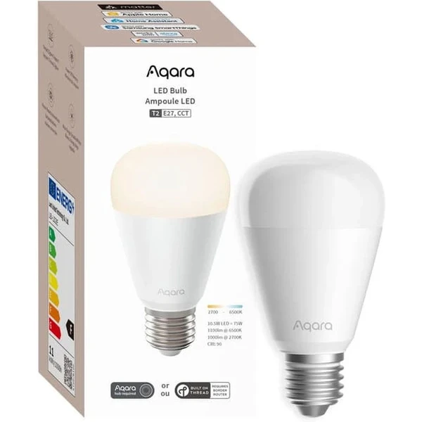 AQARA LED Bulb T2 (E27, CCT) (LB-L02E) Zigbee a Thread CCT LED žárovka - Žárovky - Obrázek T2PD000N01