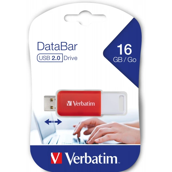 VERBATIM Flash Disk 16GB DataBar USB 2.0 Drive, červený - Flashdisky - Obrázek T2R2000P01