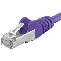 PremiumCord RJ45/RJ45 Cat6a S-FTP patch kabel 0,25m fialový - Kabely a redukce