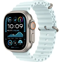 Apple Watch 49/46/45/44mm ledově modrý oceánský řemínek s přírodním titanem - Řemínky