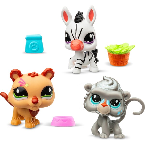 Set tří figurek Hasbro Littlest Pet Shop Pet Trio in Tube (série 2) Vícebarevná