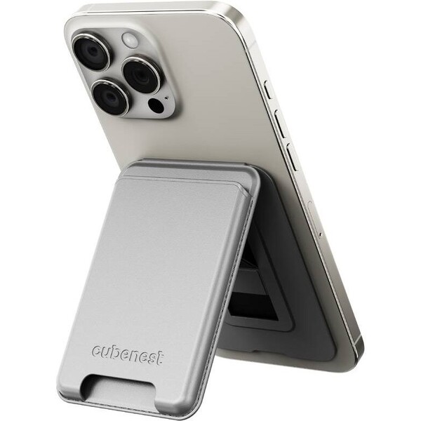 CubeNest Magnetic Wallet Stand MagSafe peněženka šedá