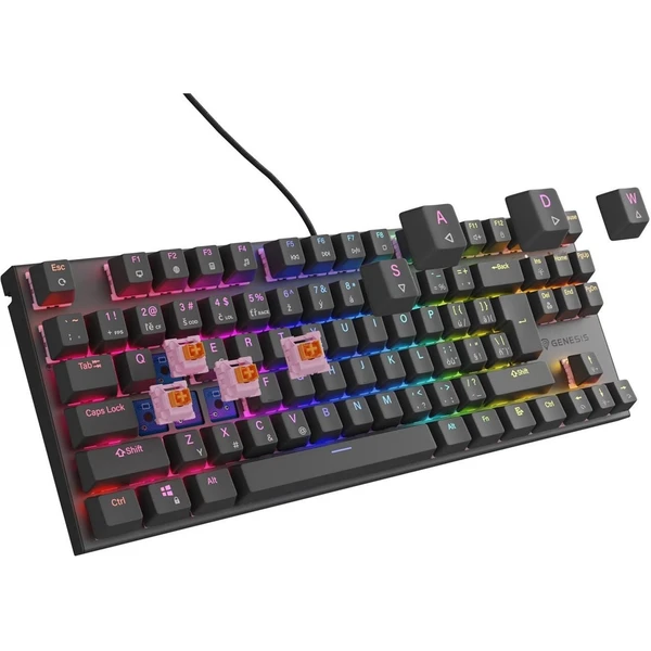 Genesis THOR 303 TKL Outemu Peach silent mechanická klávesnice CZ/SK černá - Klávesnice - Obrázek T5C6000N01