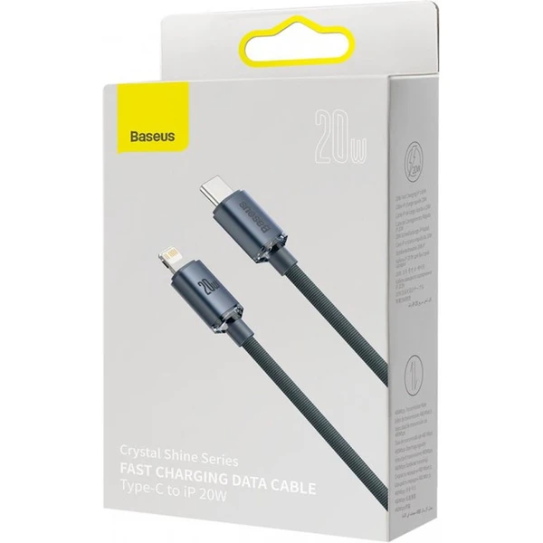 Baseus Crystal Shine USB-C/Lightning napájecí kabel 20W 2m černý - Kabely a redukce - Obrázek T5R4000J01