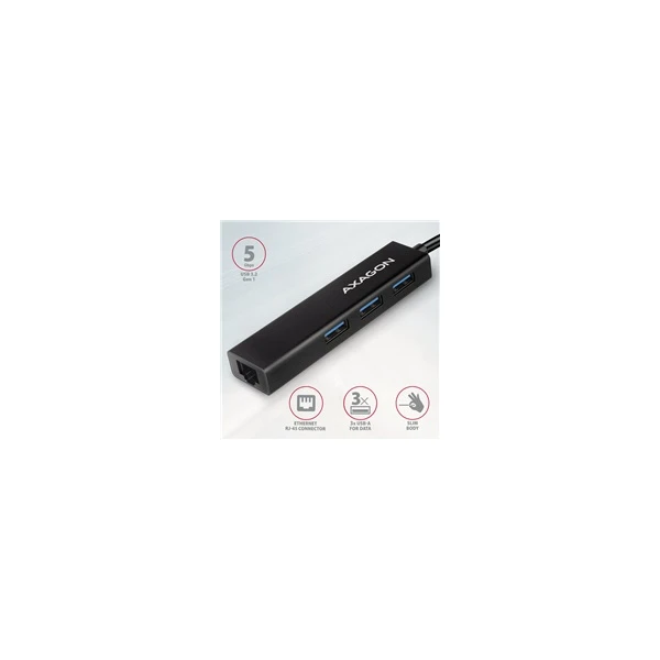 AXAGON USB a Ethernet HUB USB-C kovový - USB huby - Obrázek T660700301