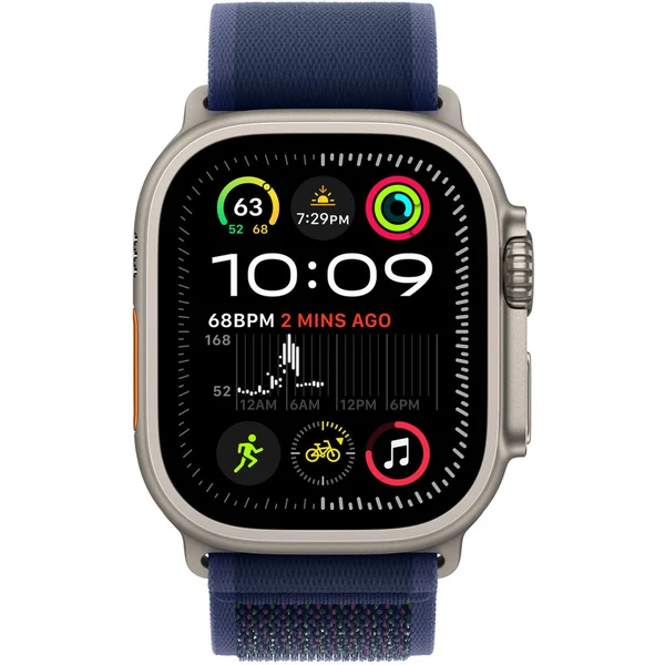 Apple Watch 49/46/45/44mm modrý trailový tah s přírodním titanem S/M - Řemínky - Obrázek T6R7000K01