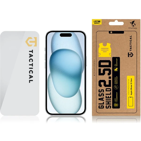Tactical Glass Shield 2.5D sklo pro Apple iPhone 15 čiré - Ochranné folie a skla - Obrázek T6S5000701