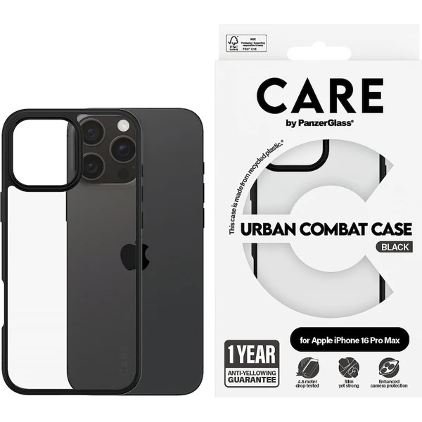 PanzerGlass® CARE kryt Apple iPhone 16 Pro Max Urban Combat černý - Pouzdra - Obrázek T708000P01