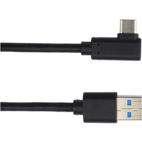 PremiumCord USB-C/USB-A napájecí kabel se zahnutým konektorem 1m černý - Kabely a redukce