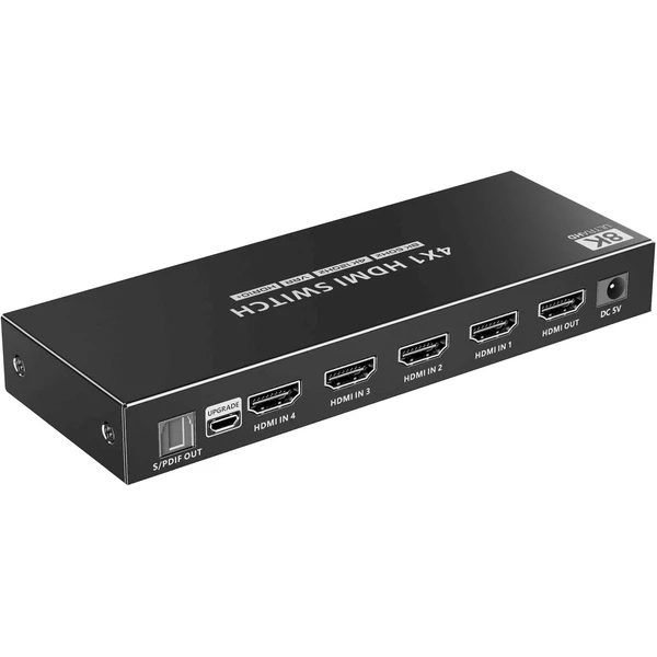 PremiumCord HDMI switch 4:1 s podporou rozlišení 8K@60Hz,4K@120Hz, 1080P, HDR, s ovládáním tlačítkem - Ostatní - Obrázek T9UF000K01