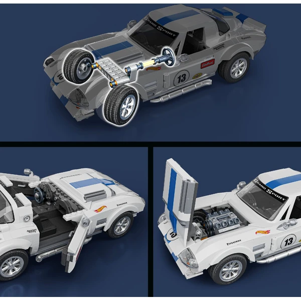 Mattel Brick Shop sestavitelný model Hot Wheels - Corvette Grand Sport (Elite series) - Stavebnice - Obrázek TA6L000K01