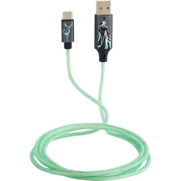 Lazerbuilt Harry Potter - Patronus USB-A/USB-C svítící napájecí kabel 10W 1,2m zelený - Kabely a redukce - Obrázek TA7H000K01