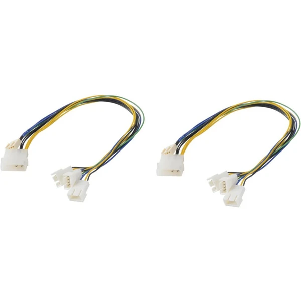 Akasa redukce pro ventilátory 1x 4pin PWM na 3x 4pin PWM, 2ks v balení - Kabely a redukce - Obrázek TC4X600301