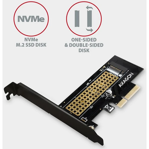 AXAGON PCEM2N PCIe x4 M.2 NVMe Mkey slot adaptér - Řadiče - Obrázek TC7HF00101