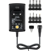 PremiumCord 230V/3-12V stejnosměrný univerzální napájecí adaptér černý - Nabíječky