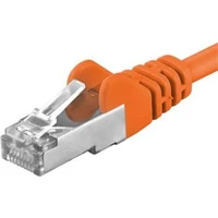 PremiumCord RJ45/RJ45 Cat6a S-FTP patch kabel 10m oranžový - Kabely a redukce
