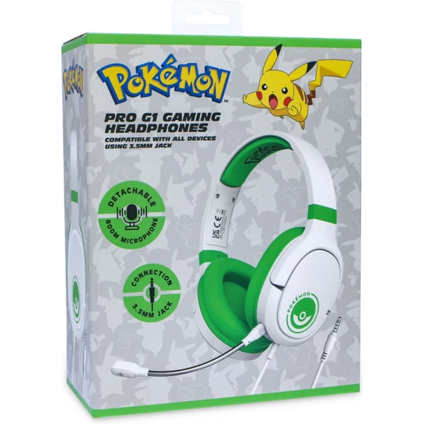 OTL PRO G1 dětská herní sluchátka s motivem Pokémon Pokeball bílá-zelená - Sluchátka - Obrázek TDERF00101