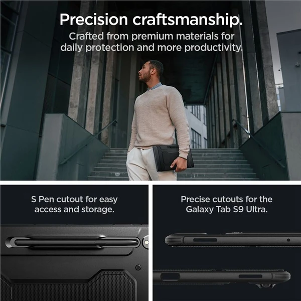 Spigen Rugged Armor Pro kryt Samsung Galaxy Tab S10 Ultra/S9 Ultra/S8 Ultra černý - Pouzdra - Obrázek TEN5000701