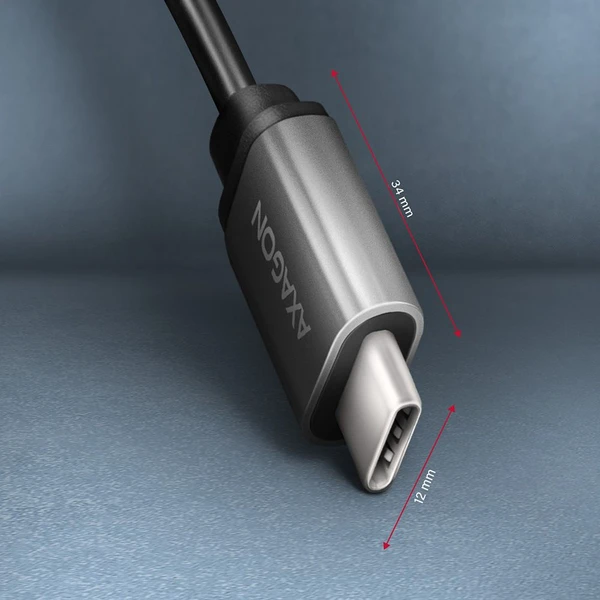 AXAGON USB-C/USB-A redukce 0,2m šedá - Kabely a redukce - Obrázek TEX3000L01