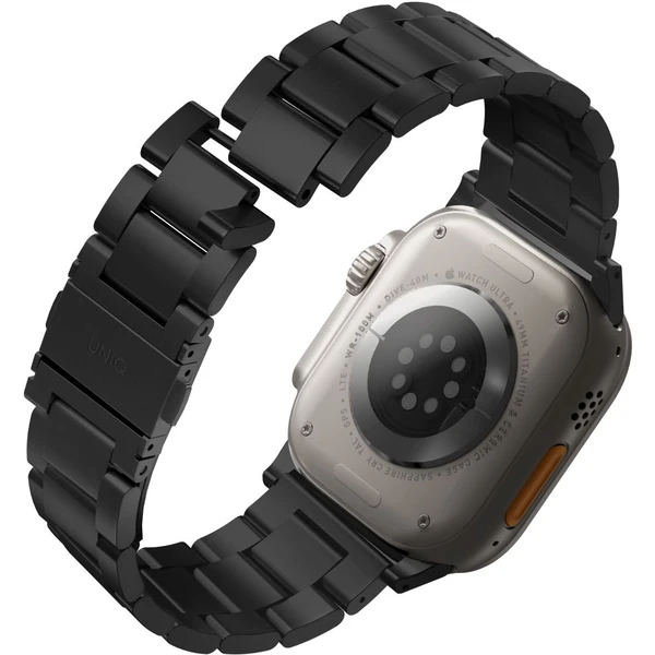 UNIQ Osta článkový ocelový řemínek Apple Watch 49/46/45/44/42mm černý - Řemínky - Obrázek TG00000K01