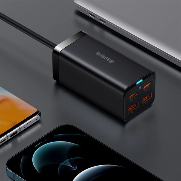 Baseus GaN3 rychlonabíječka 2xUSB-A, 2xUSB-C 100W černá - Nabíječky - Obrázek TGGE000L01