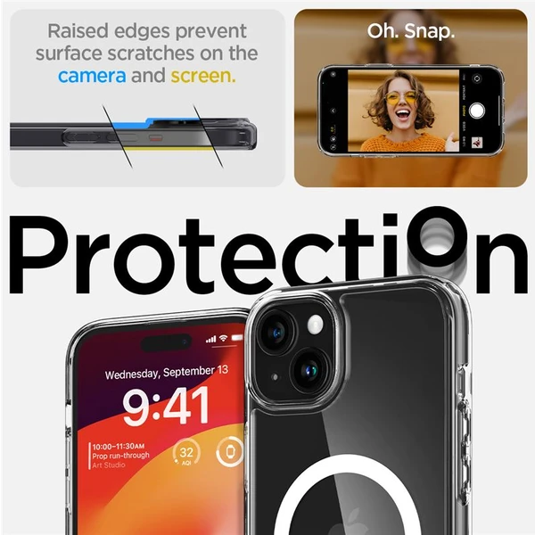 Spigen Ultra Hybrid MagFit kryt iPhone 15 bílý - Pouzdra - Obrázek TGS8000601