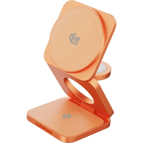Cubenest SQ312 Ultra Qi2.2 (MagSafe) 3v1 nabíječka (35W) oranžová (Limited Edition) - Nabíječky - Obrázek TH9L000K01