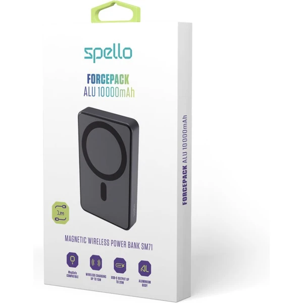 Spello ForcePack Alu MagSafe powerbanka 10000mAh vesmírně šedá - Powerbanky - Obrázek THPD000K01